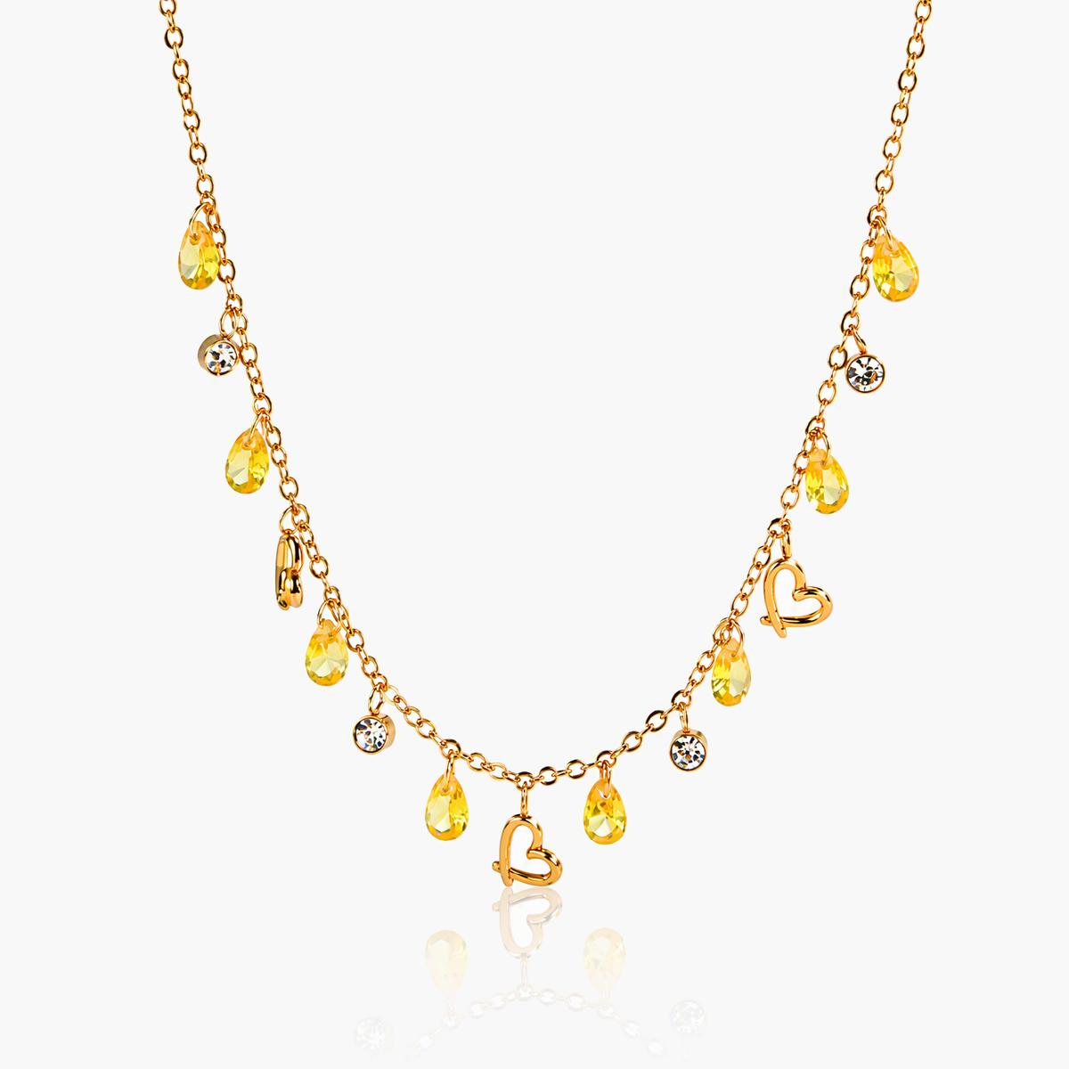 Cute Heart & Teardrop Charm Necklace