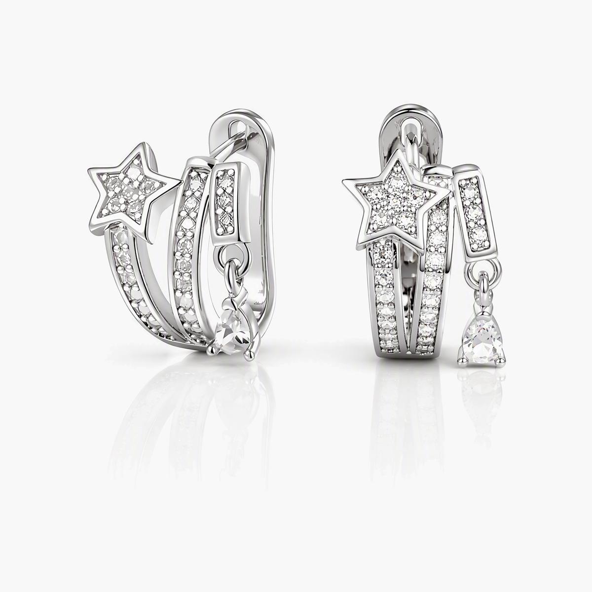 Cute Star Charm Hoop Earrings