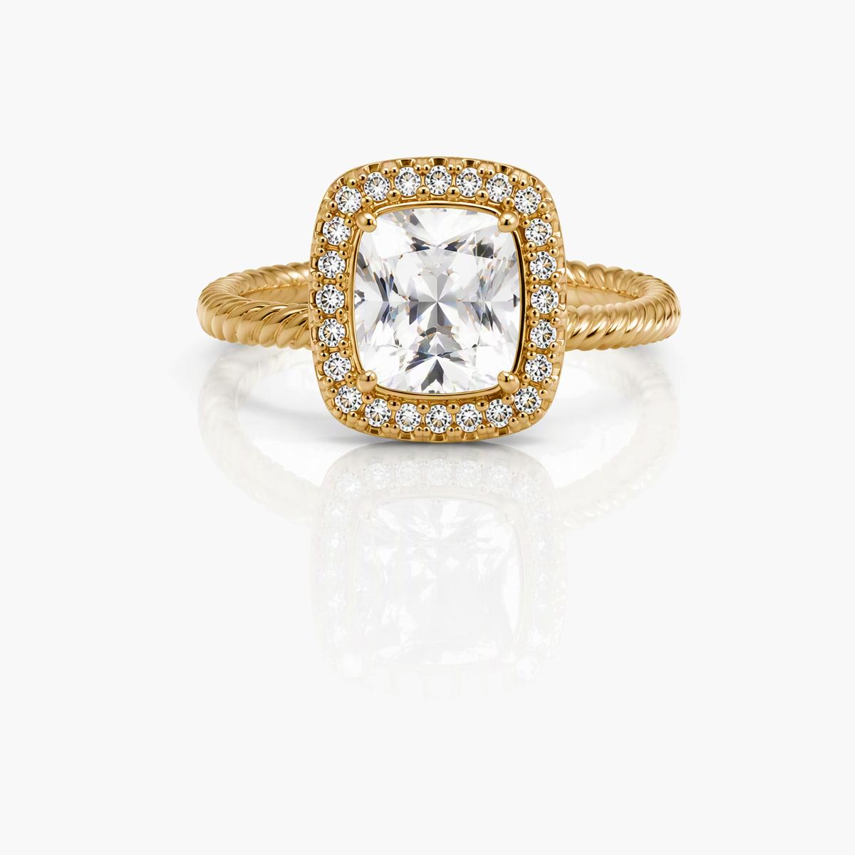 Elegant Cushion Halo Ring