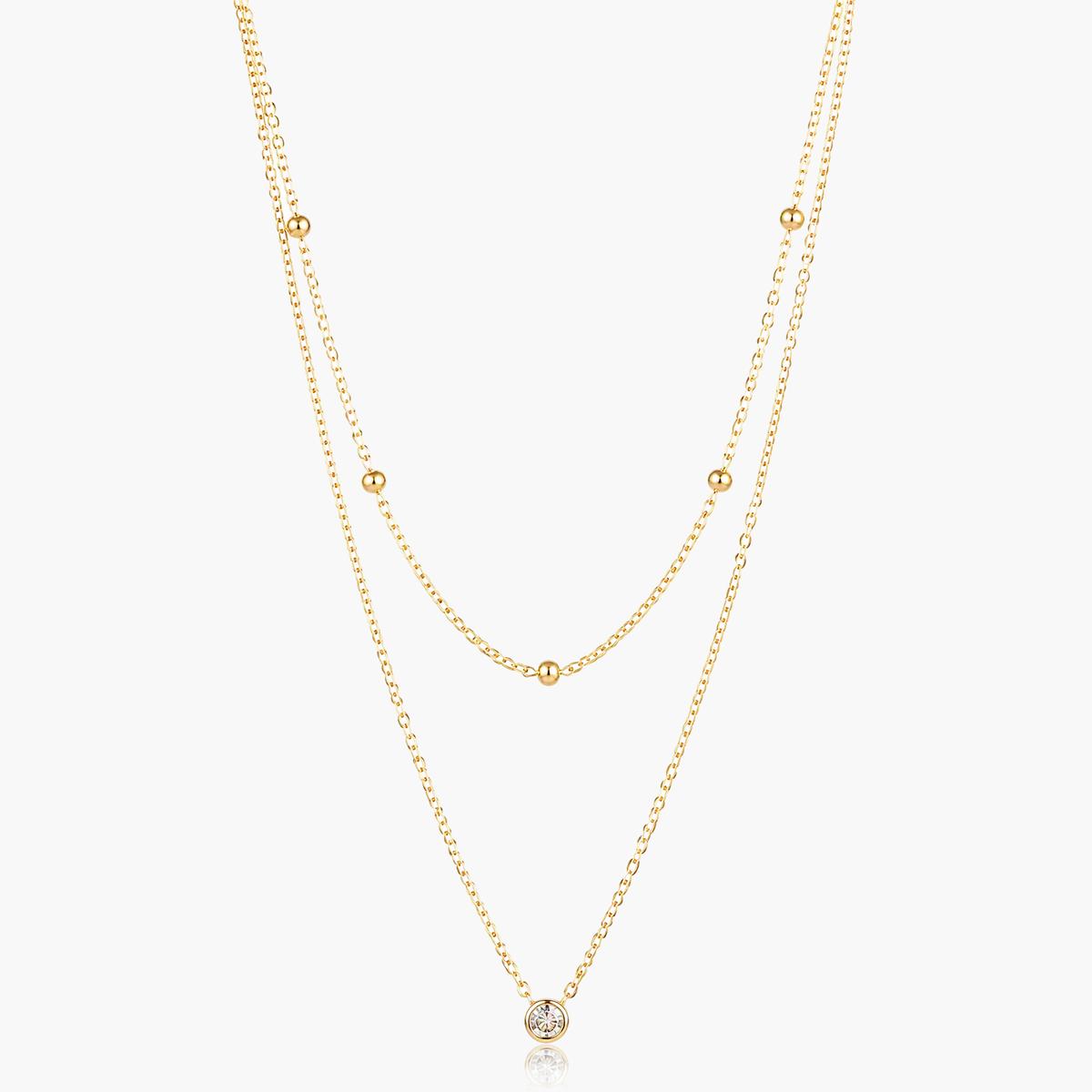 Dainty Ball Bead Layered Necklace