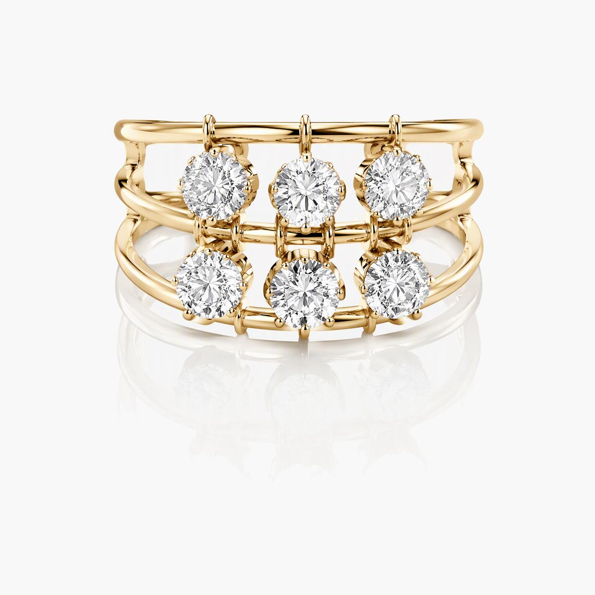 Trendy Multi Stone Caged Band Ring