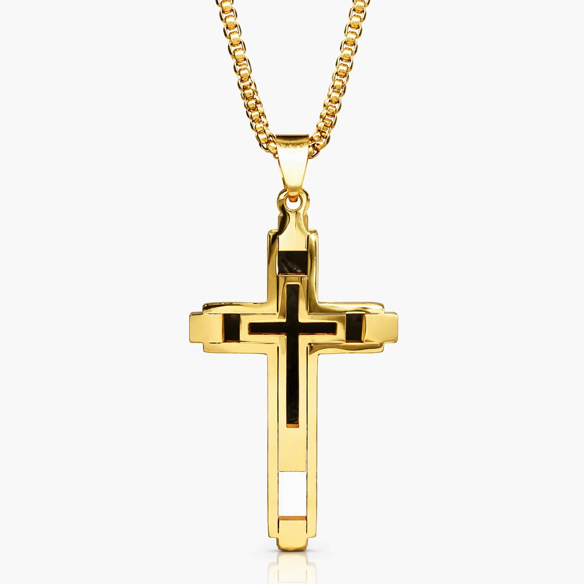 Geometric Cross Pendant Necklace