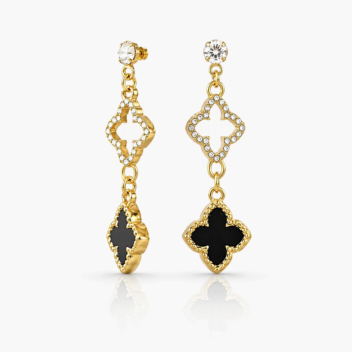 Four-Leaf Clover Drop Earrings