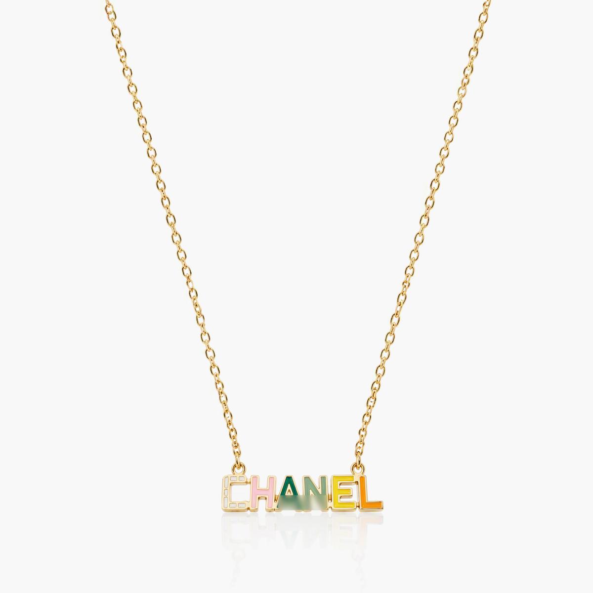 Trendy Enamel Letter Nameplate Necklace