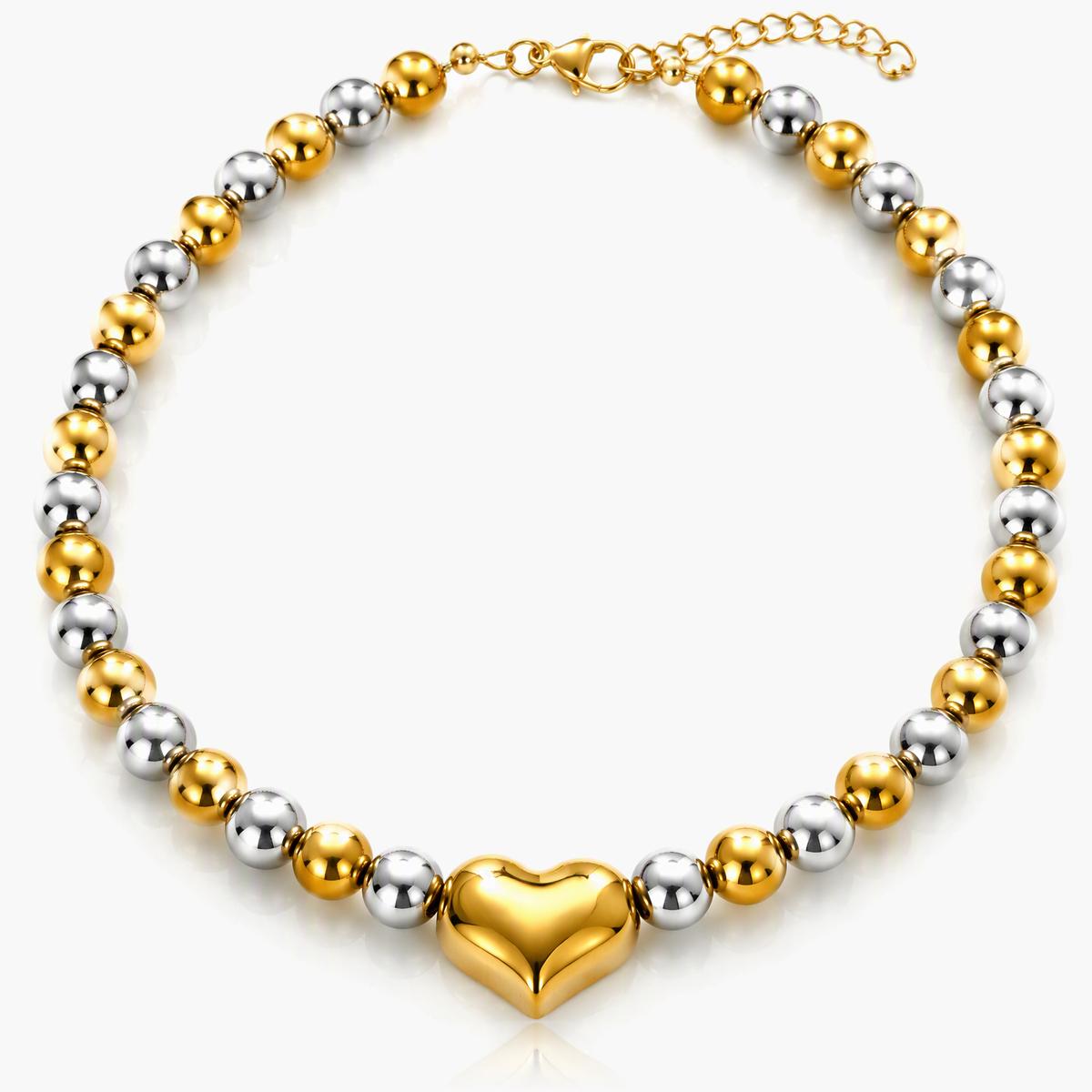 Trendy Heart Beaded Necklace