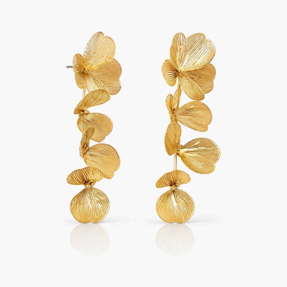 Layered Flower Drop Earrings