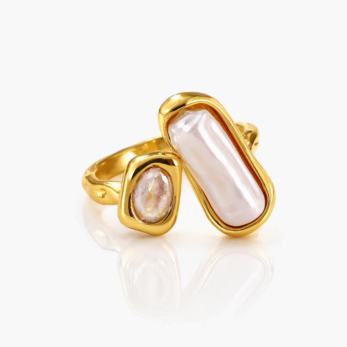 Trendy Mixed Motif Open Ring