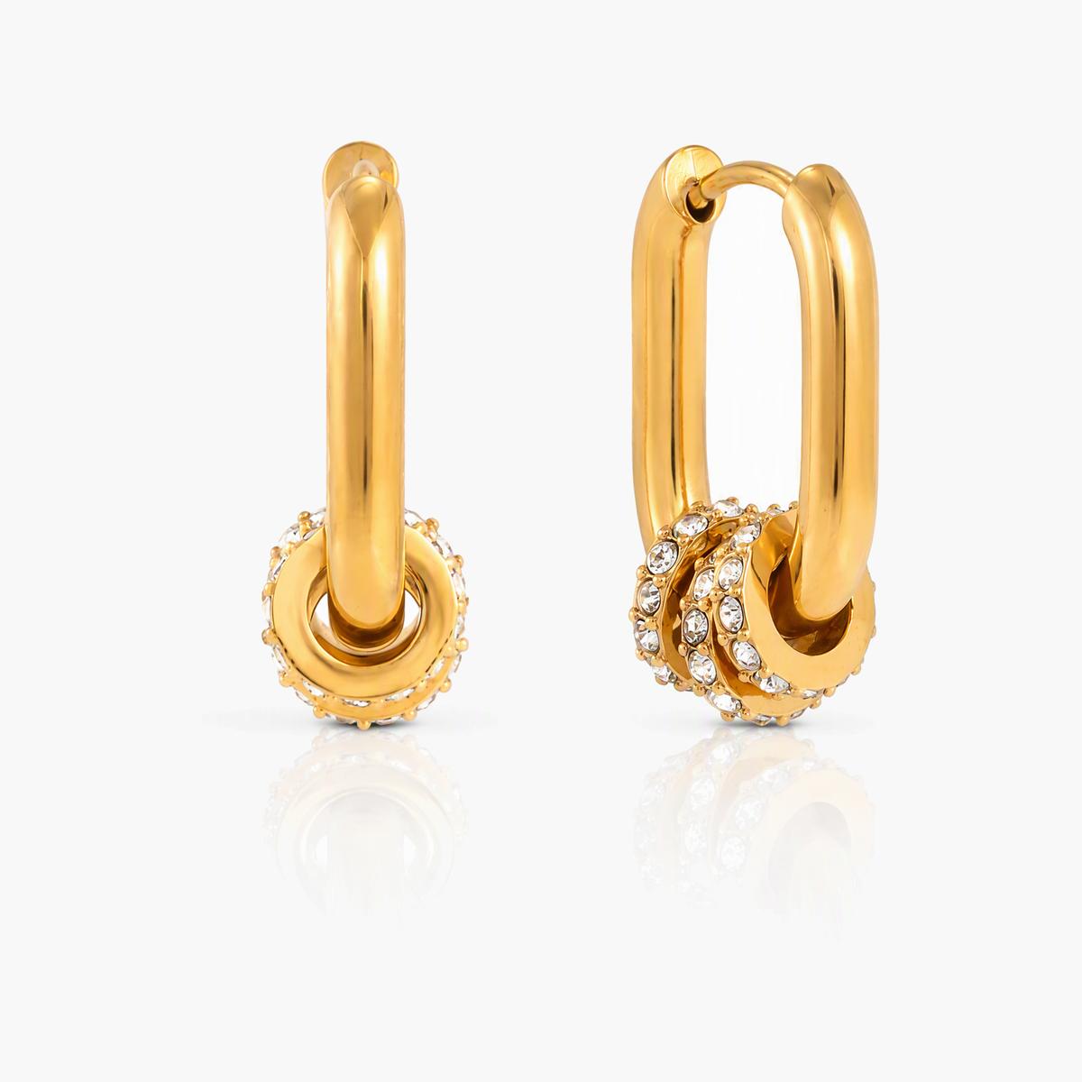 Dainty Stone Cluster Huggie Earrings