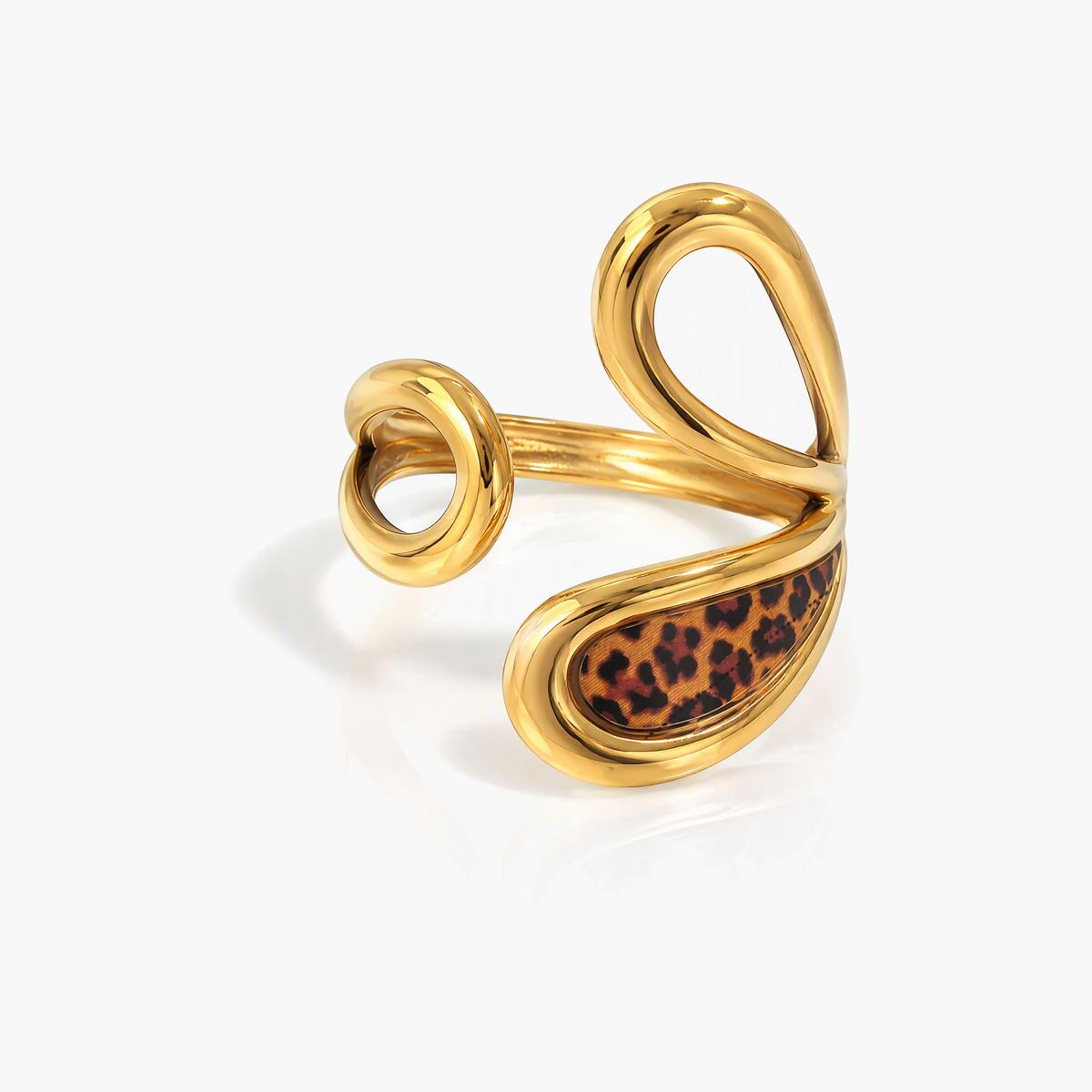 Trendy Leopard Print Open Ring