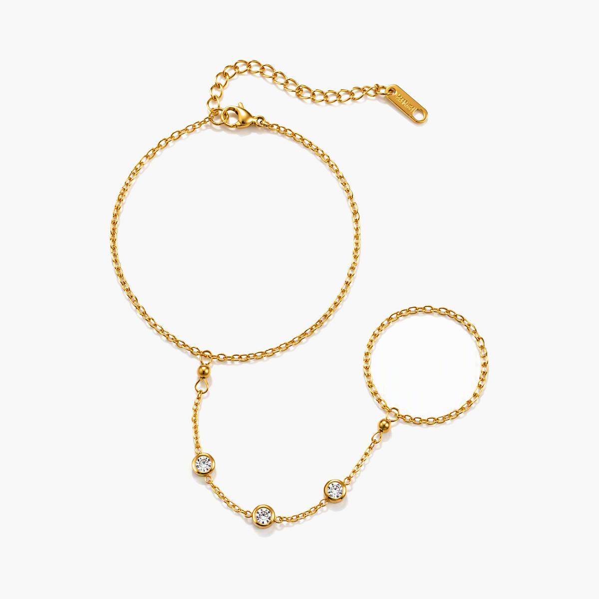 Dainty Three-Stone Chain Bracelet