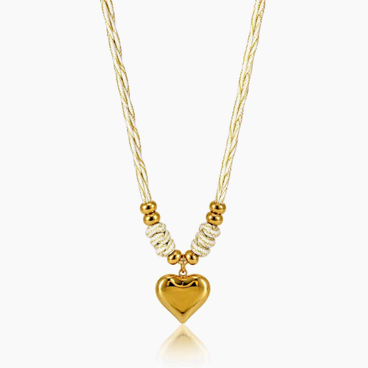 Twisted Cord Heart Pendant Necklace