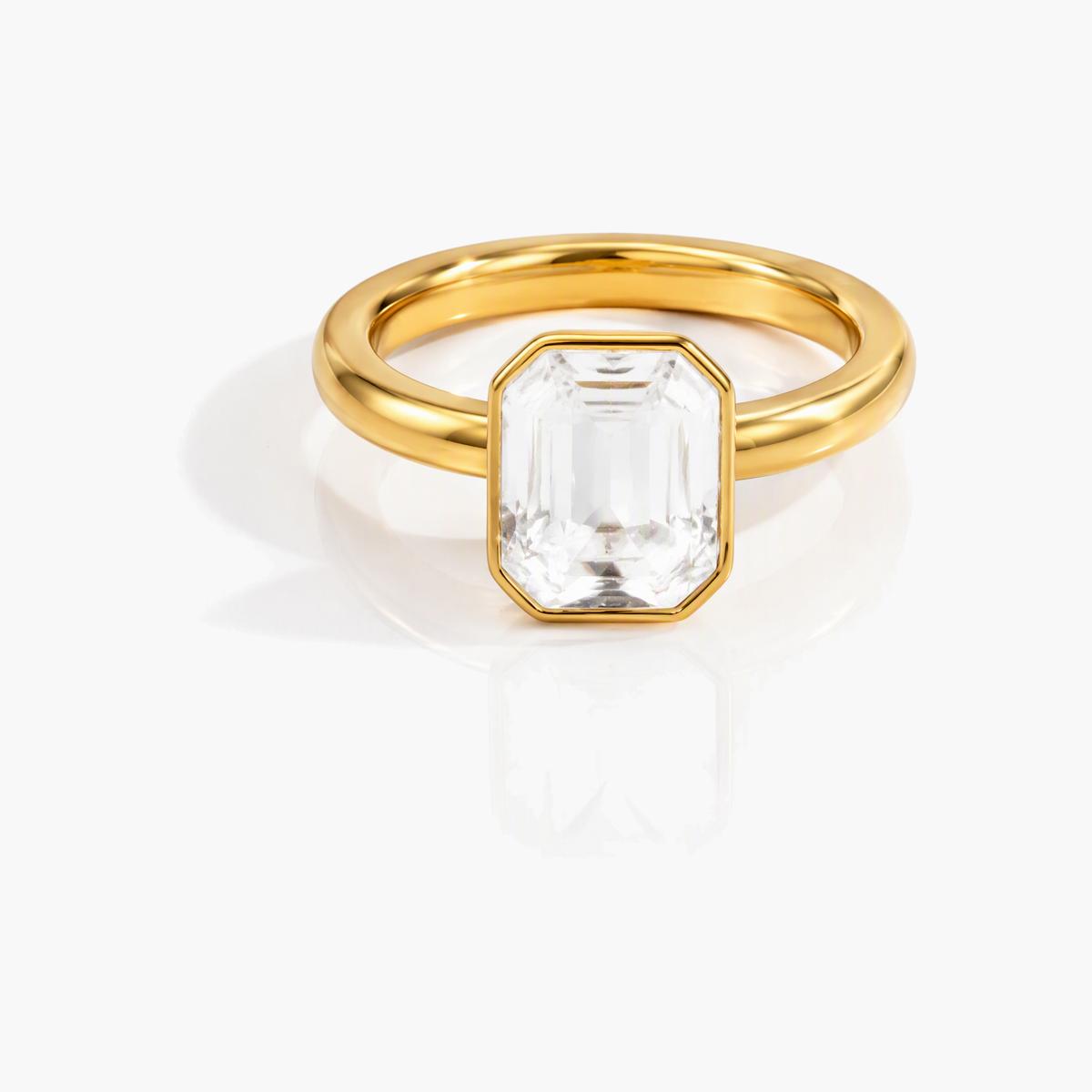 Trendy Geometric Stone Ring