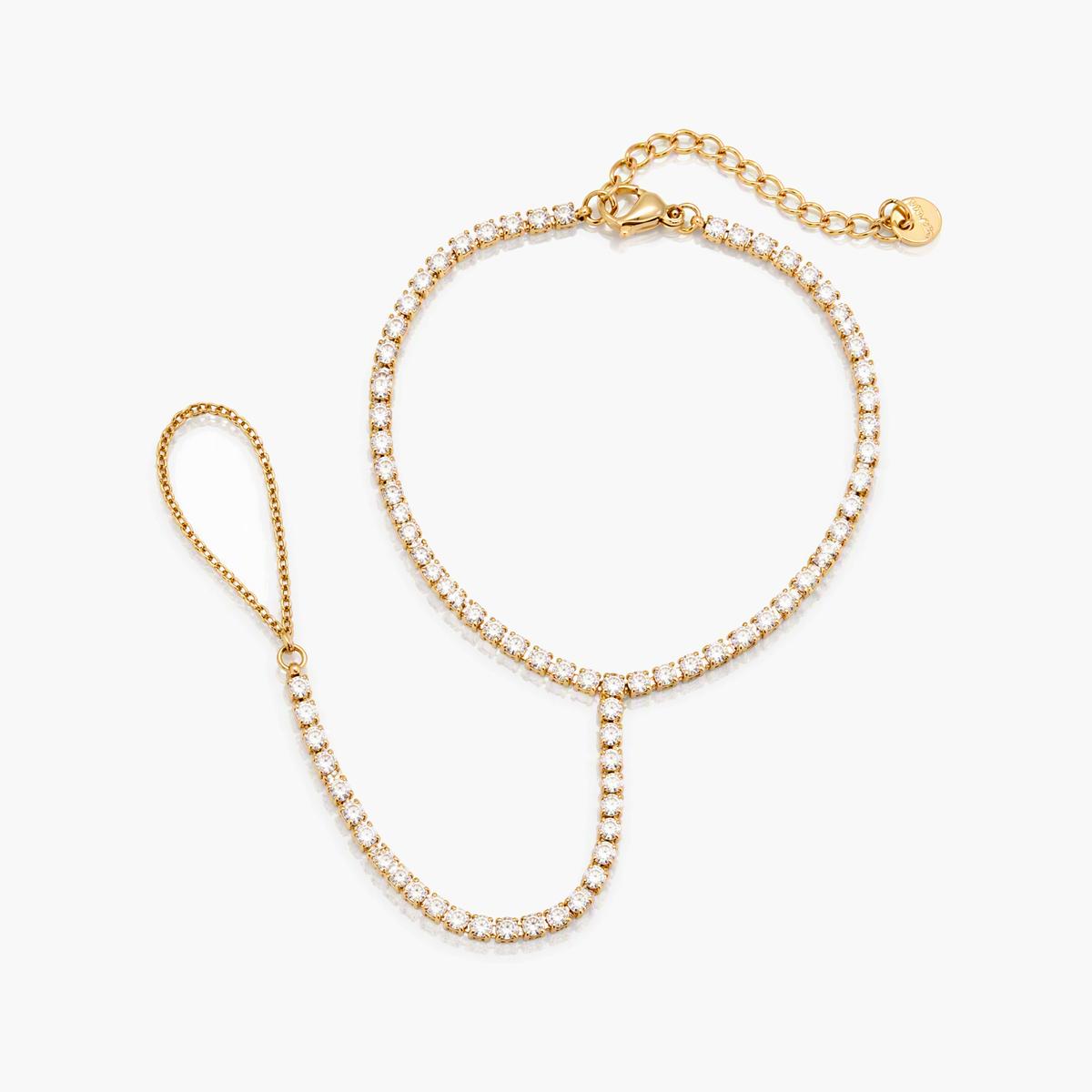 Dainty Pave Tennis Lariat Bracelet