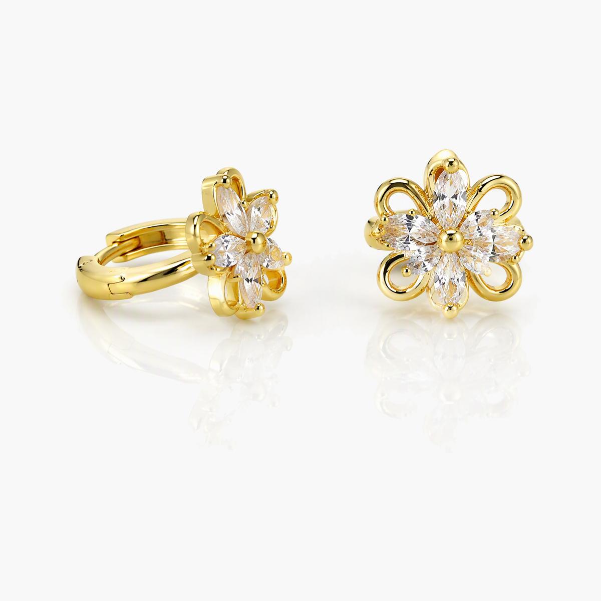Dainty Flower Huggie Earrings