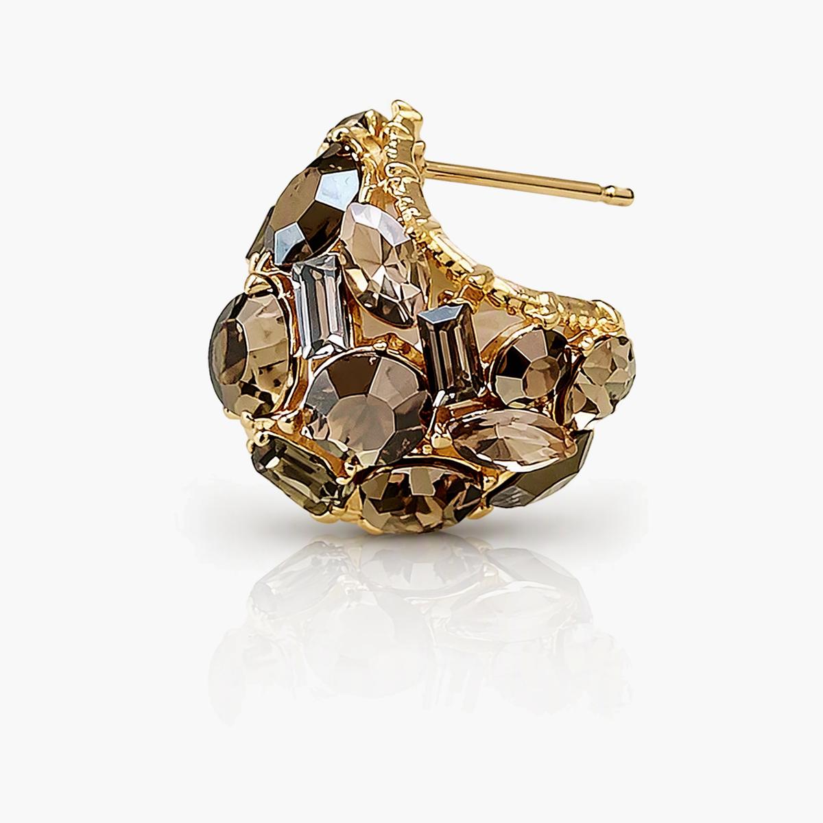 Cluster Gem Huggie Earrings