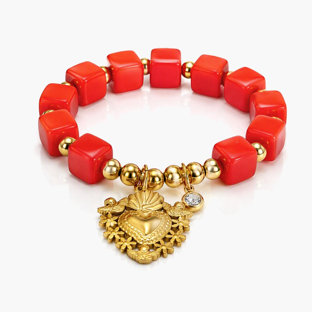 Chunky Sacred Heart Charm Bracelet