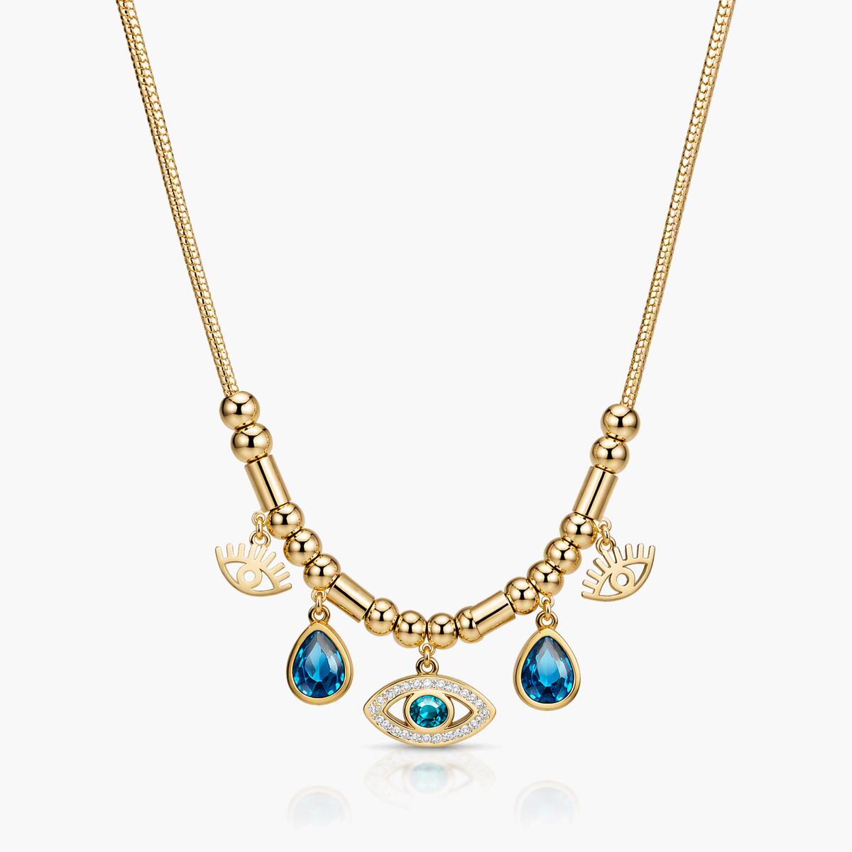 Evil Eye Snake Chain Necklace