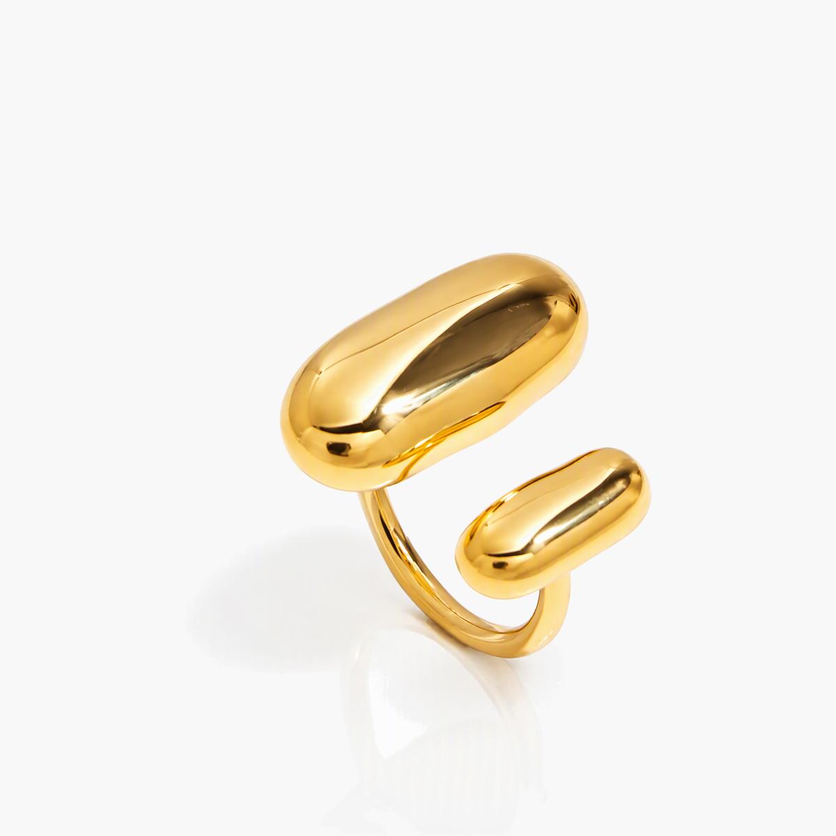 Trendy Double Bean Open Ring