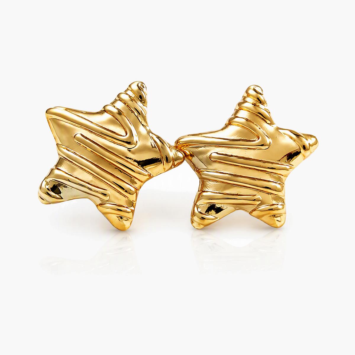 Textured Star Stud Earrings