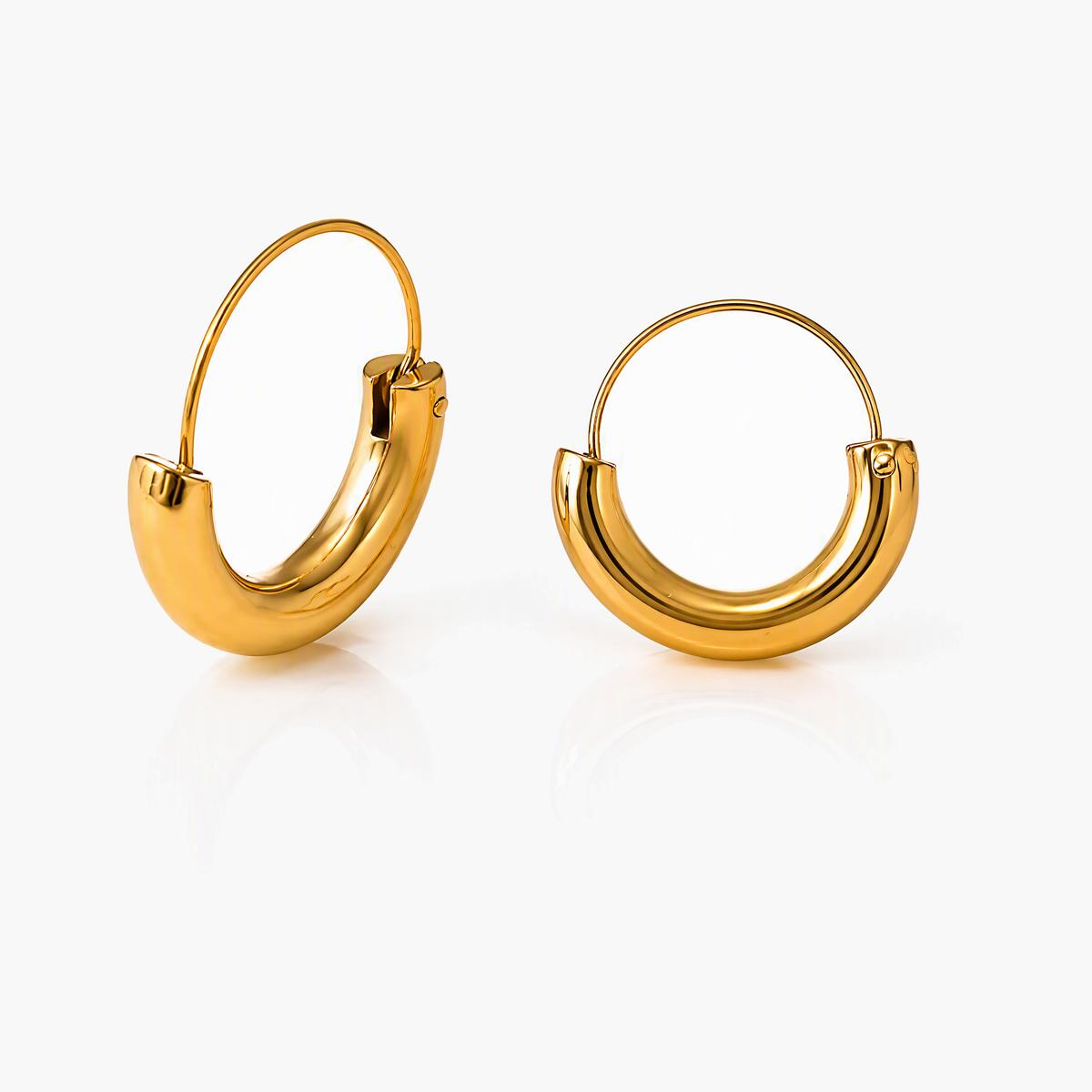 Minimalist Thick Hoop Earrings