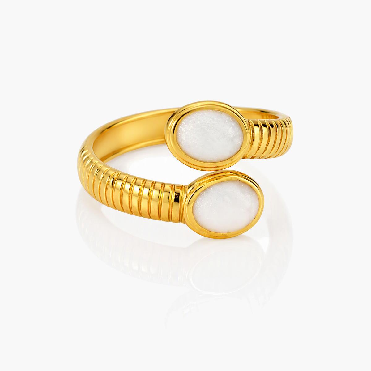 Vintage Ribbed Open Cuff Ring