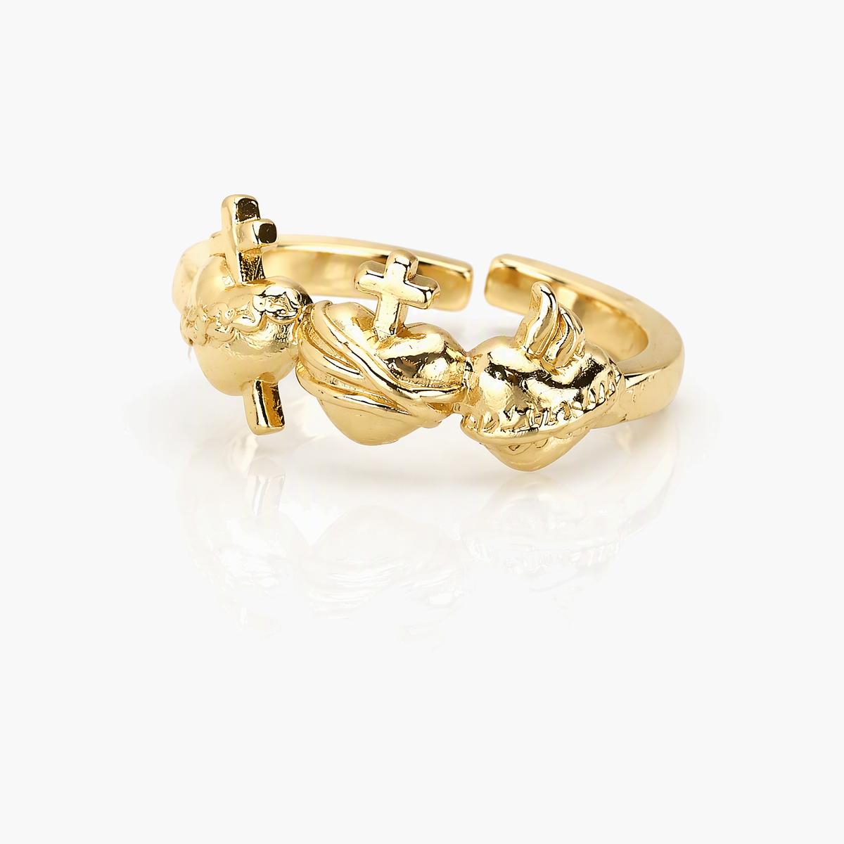 Trendy Cross And Heart Ring