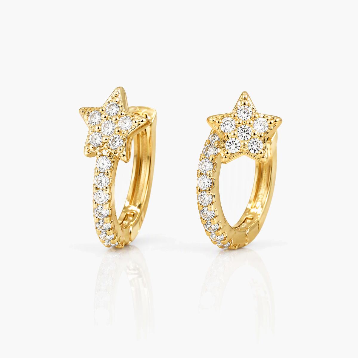 Trendy Star Huggie Earrings