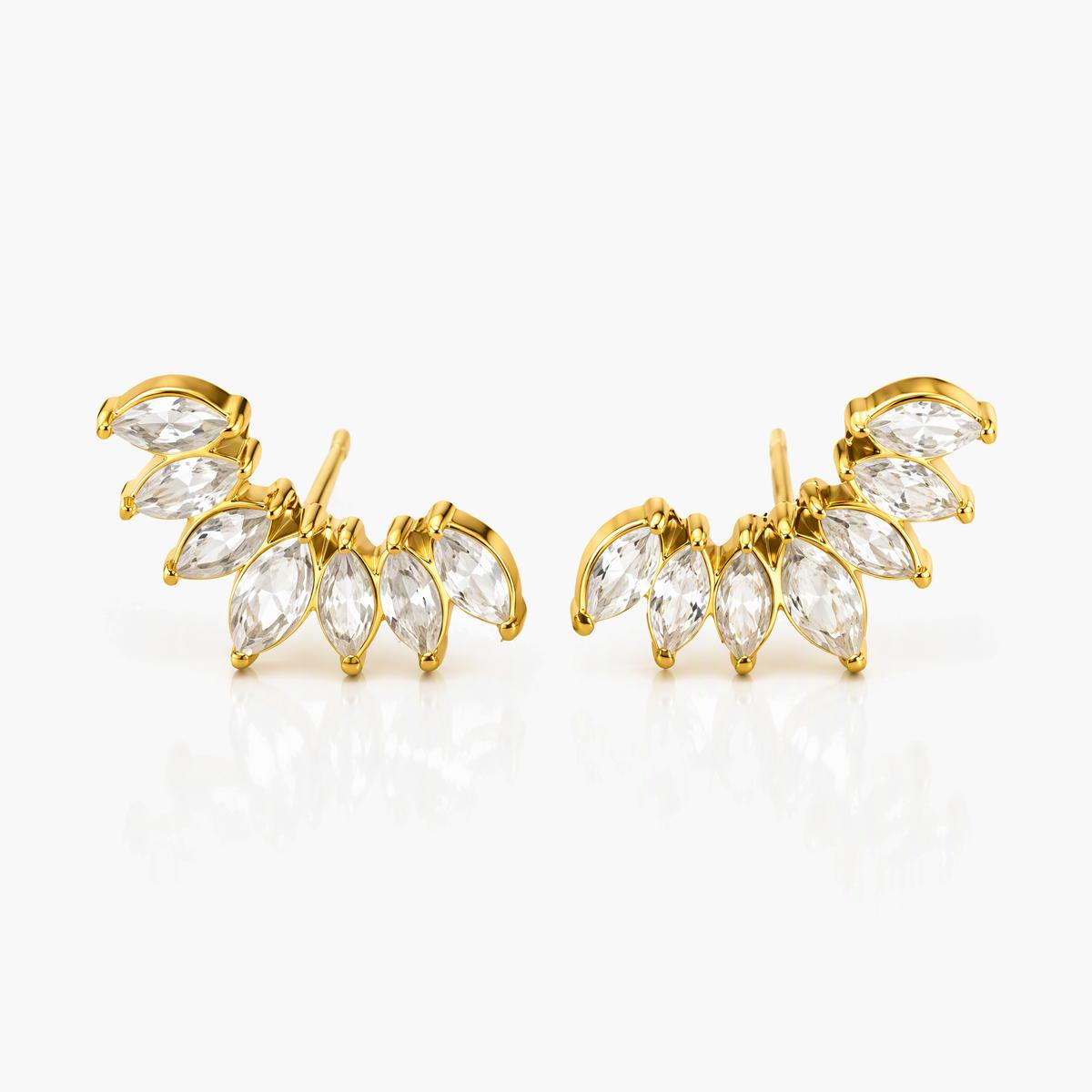 Leaf Cluster Stud Earrings