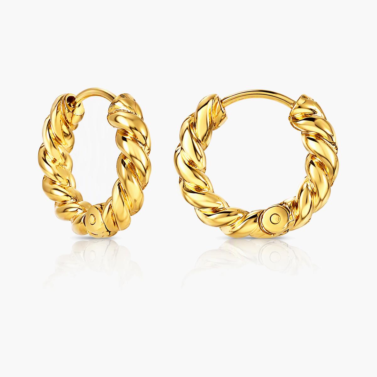 Twisted Rope Huggie Earrings