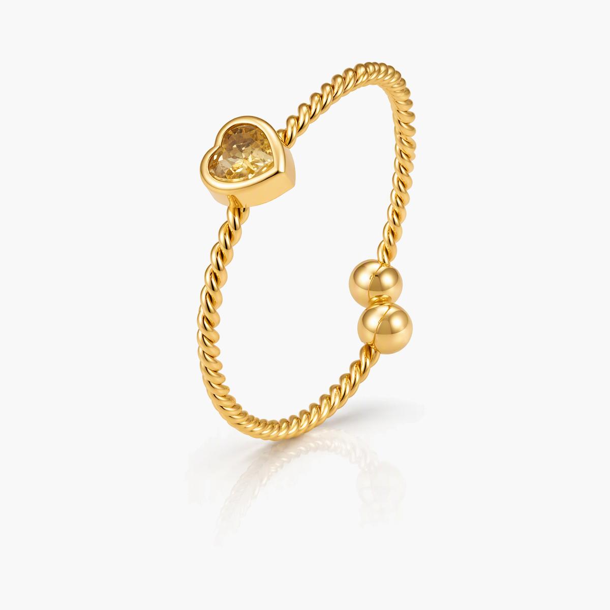 Dainty Heart Twisted Band Ring
