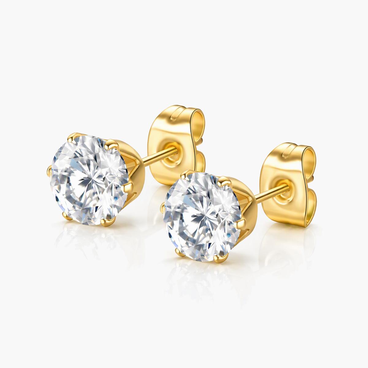 Single Stone Stud Earrings