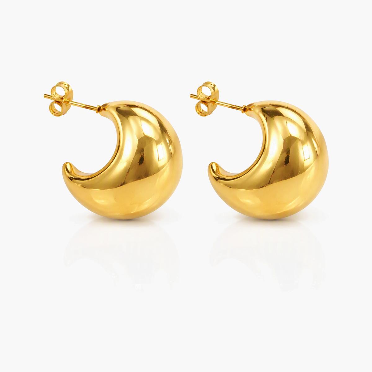 Minimalist Crescent Moon Stud Earrings