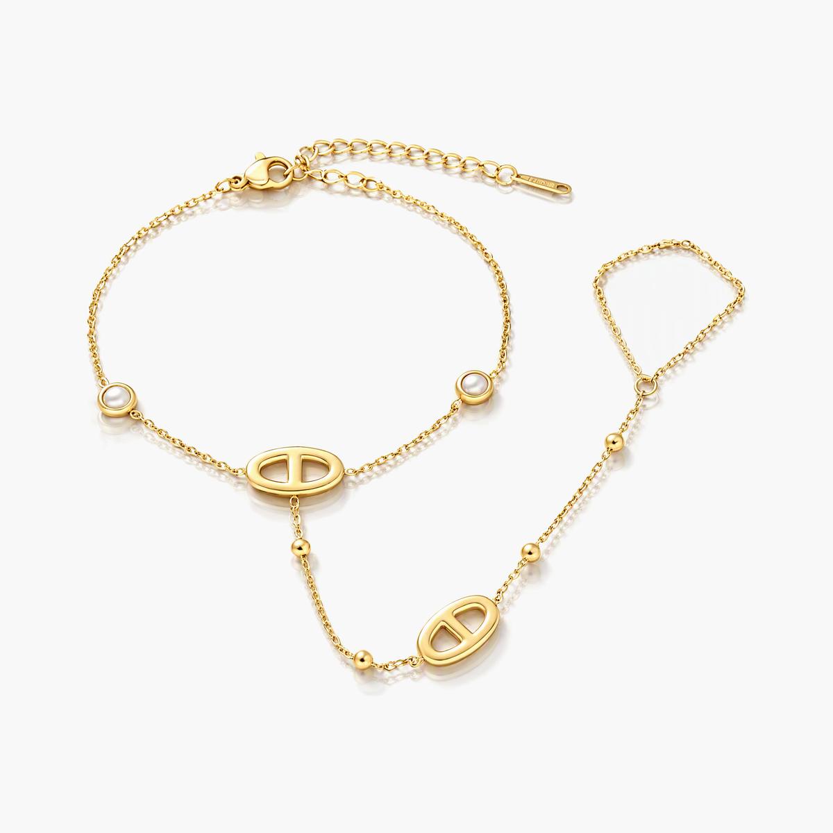 Dainty Side Chain Hand Bracelet