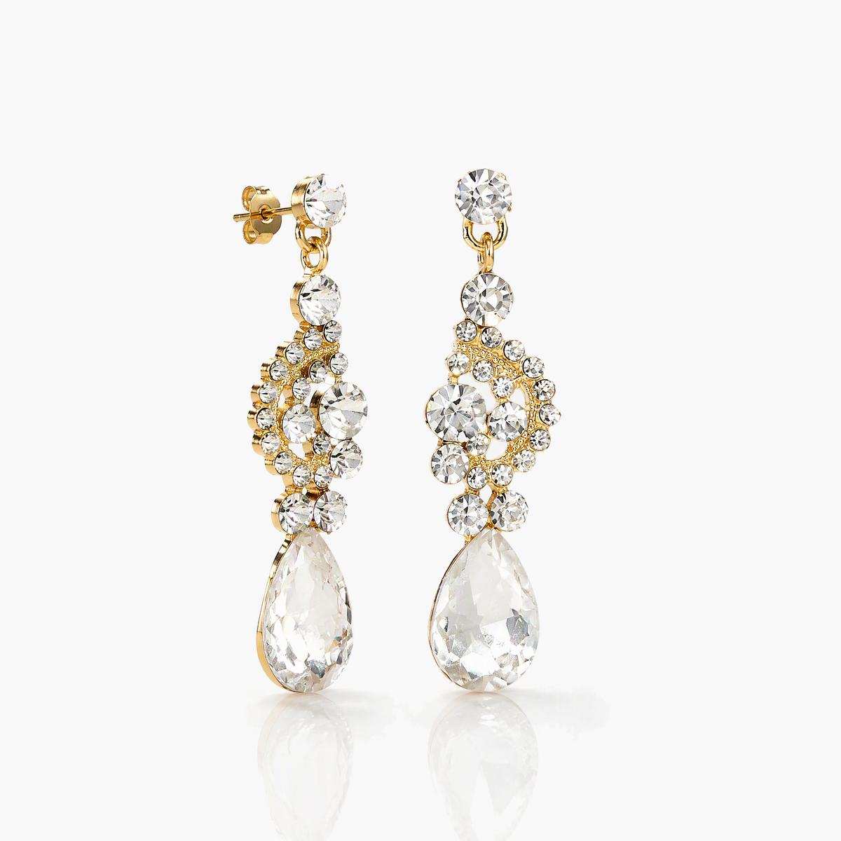 Teardrop Cluster Drop Earrings
