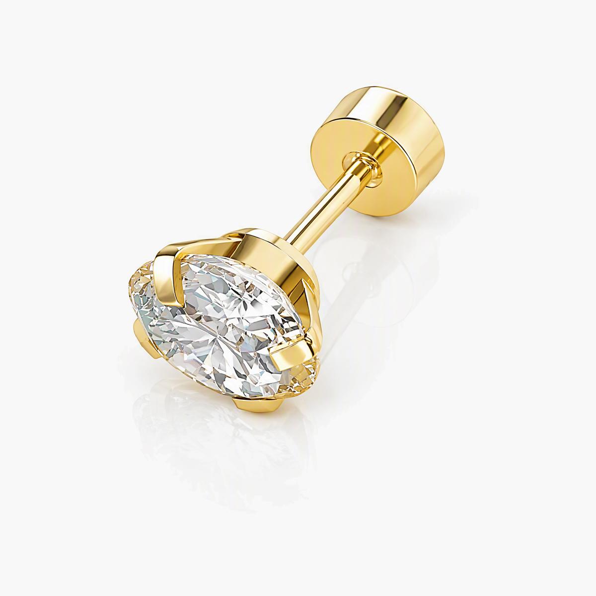 Oval Gem Threaded Stud Earrings