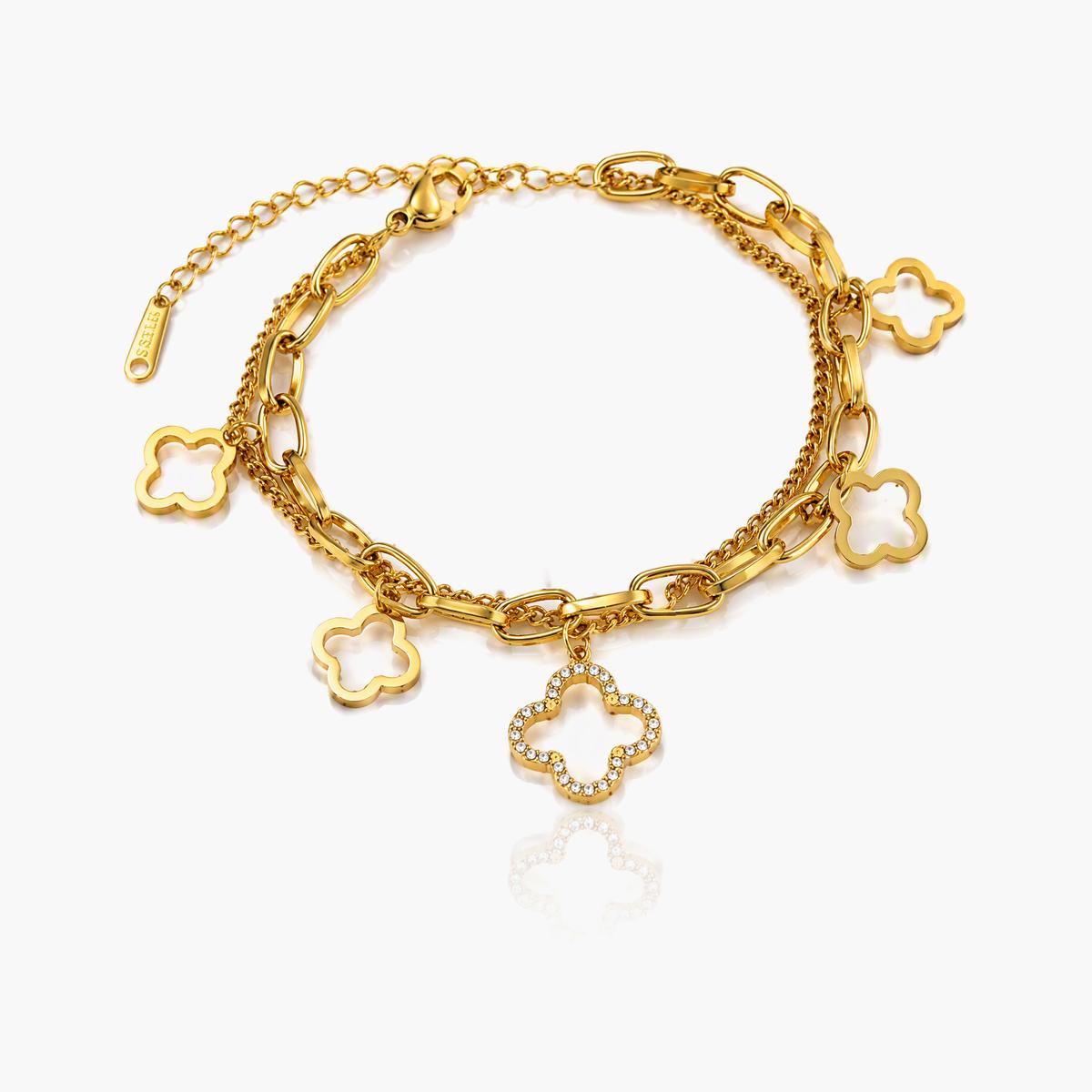 Dainty Four-Leaf Clover Bracelet