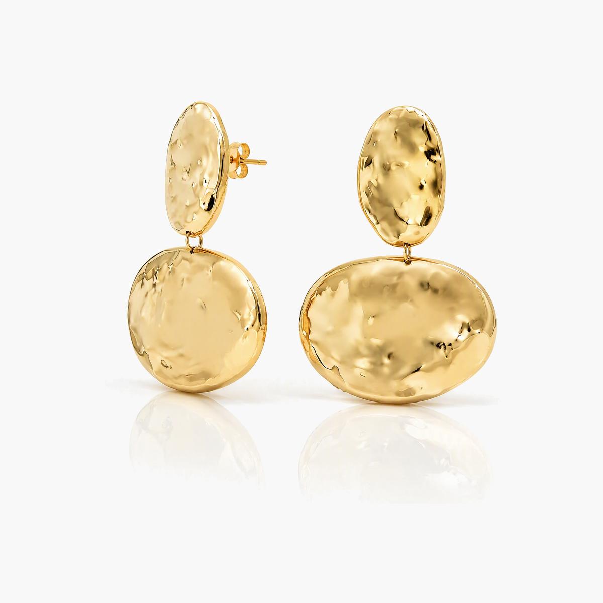 Trendy Double Oval Drop Earrings