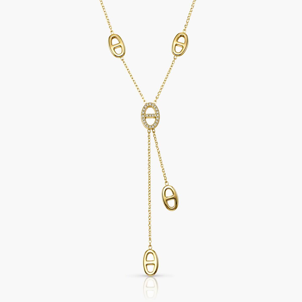 Elegant Oval Link Y-Necklace