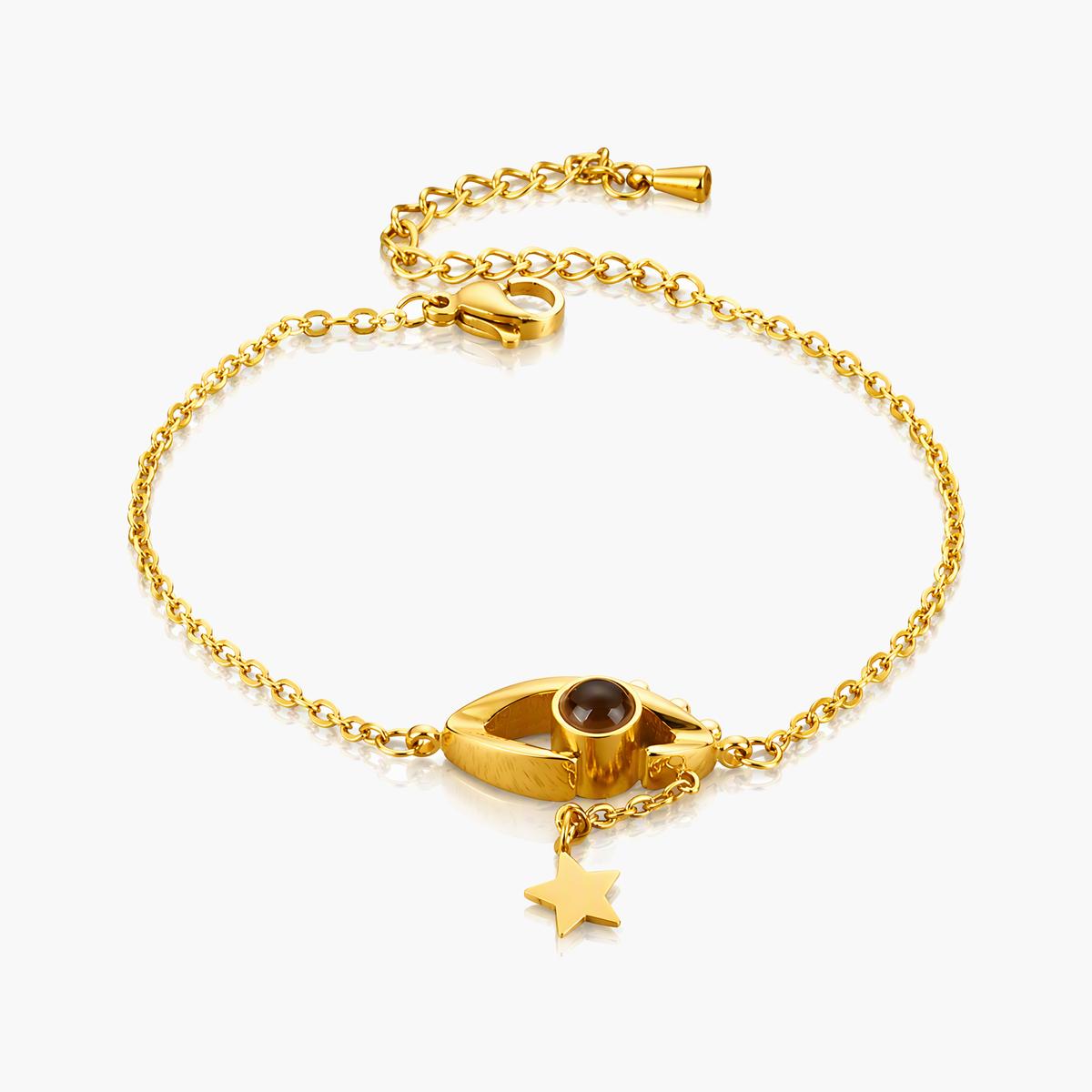 Dainty Evil Eye & Star Charm Bracelet