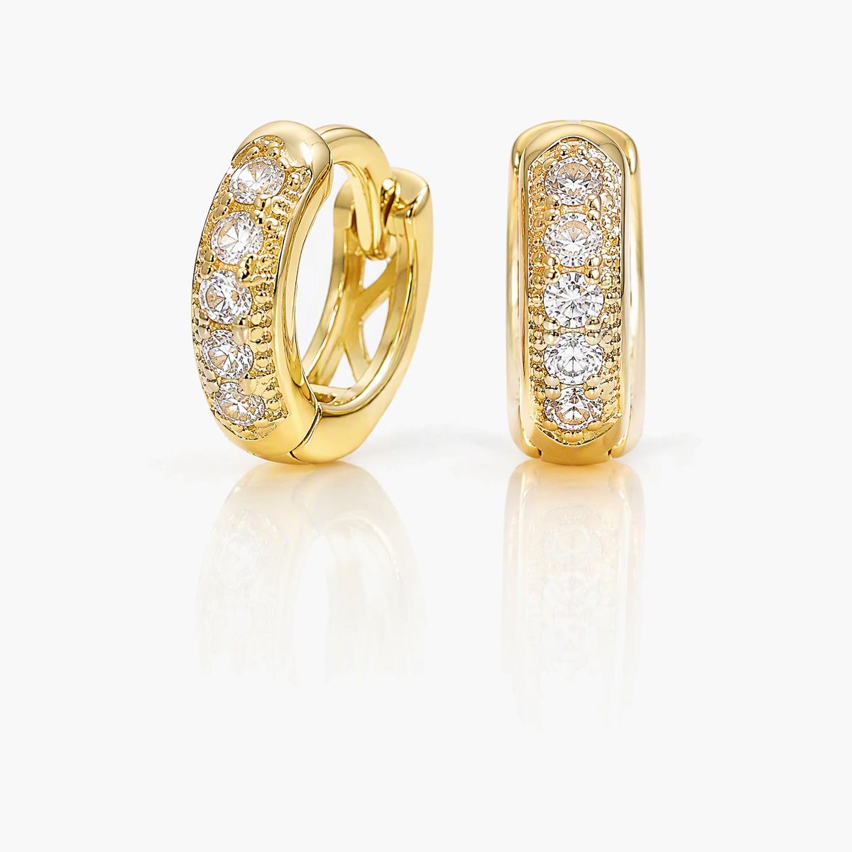 Dainty Paved Hoop Earrings