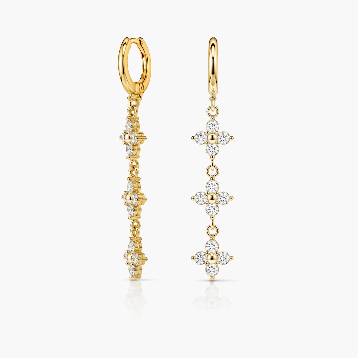 Elegant Four-Leaf Clover Drop Earrings