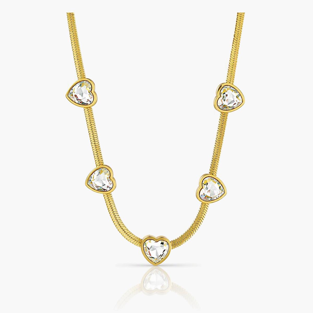 Dainty Heart Snake Chain Necklace