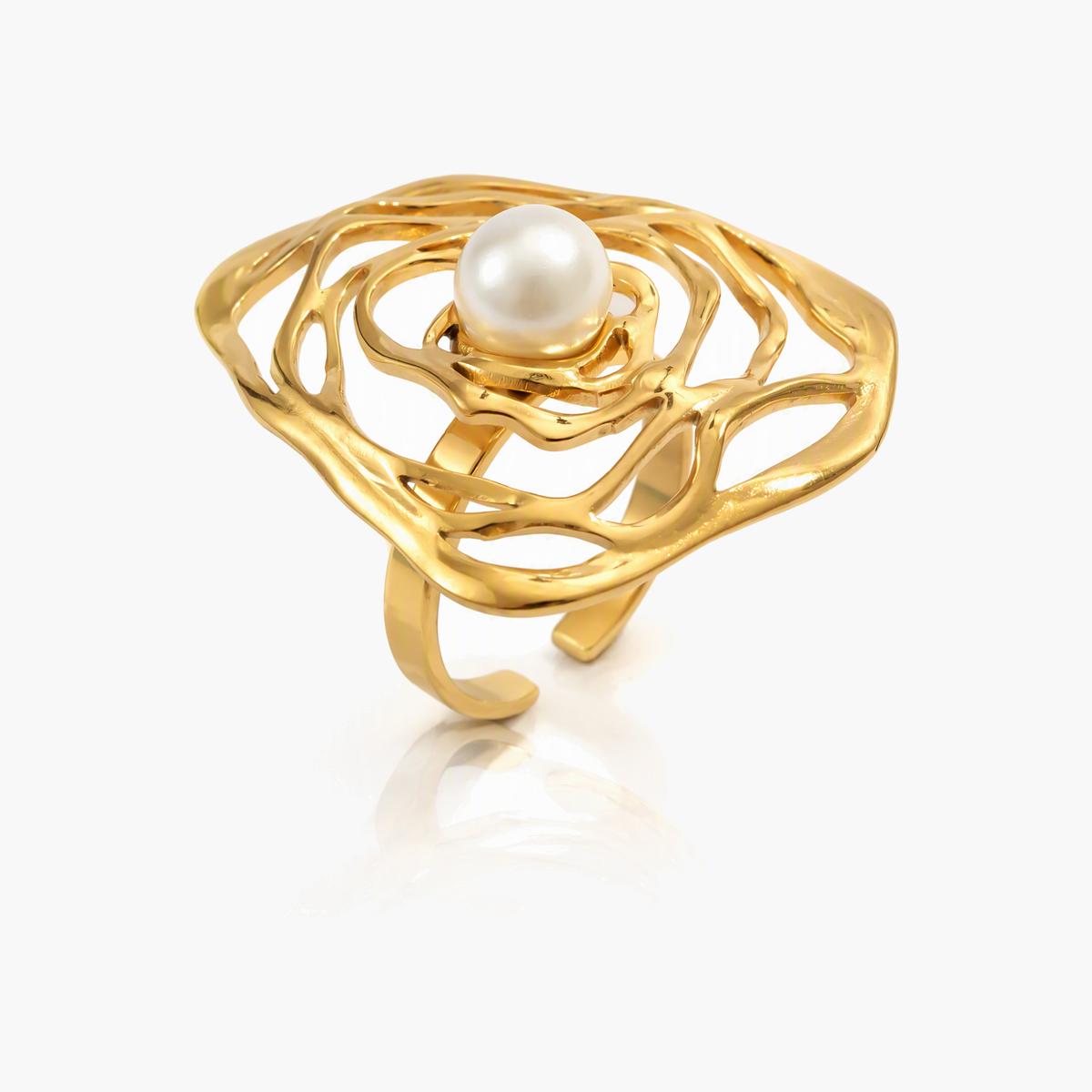 Vintage Pearl Flower Ring