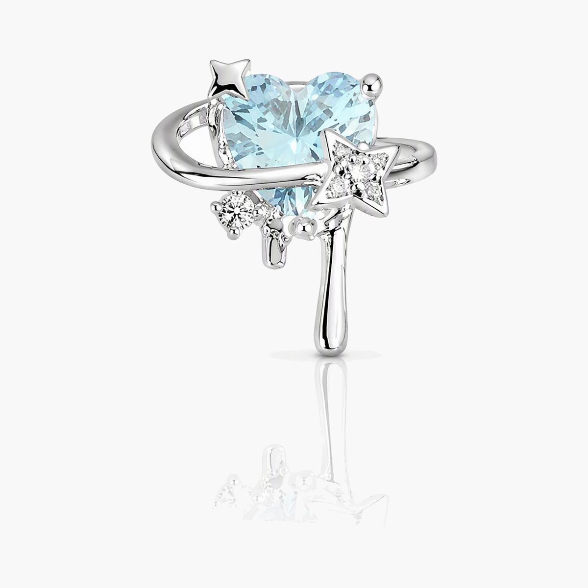 Dainty Heart Star Stud Earrings