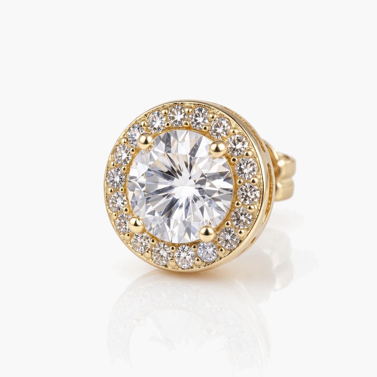 Elegant Round Halo Stud Earrings
