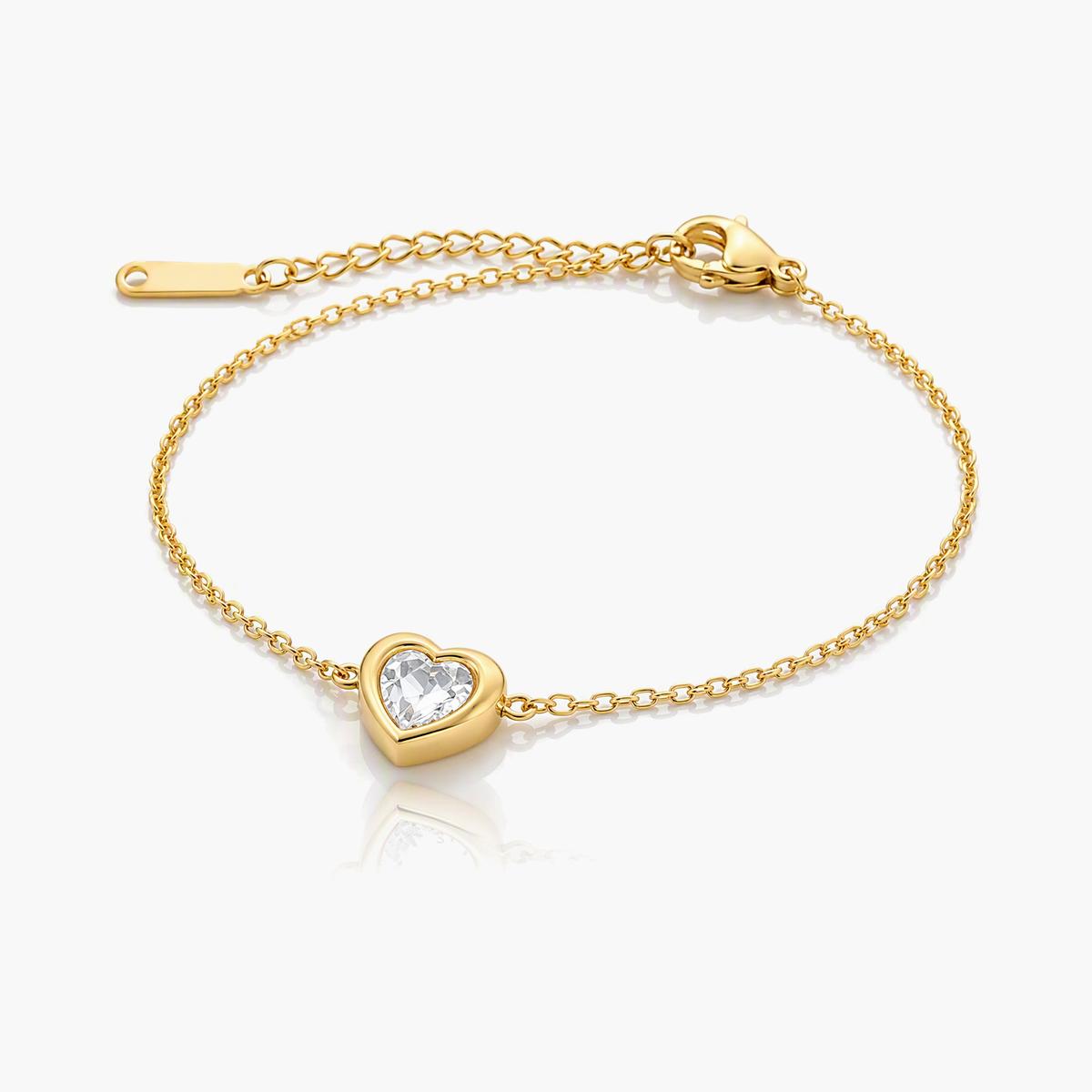 Dainty Heart Charm Bracelet