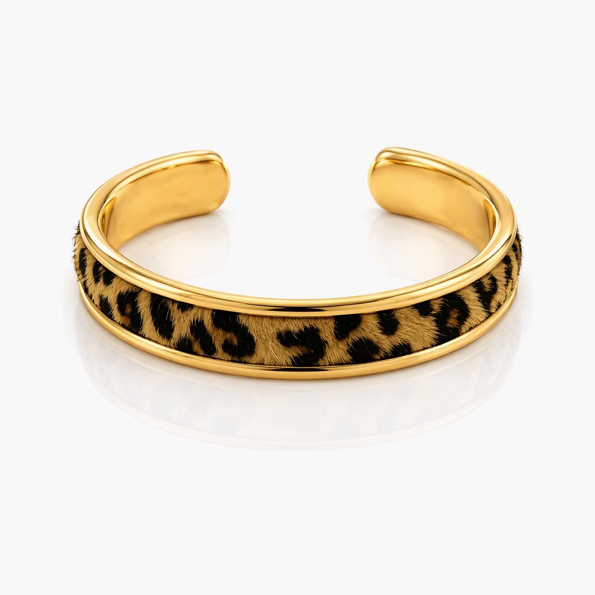 Leopard Print Open Cuff Bracelet