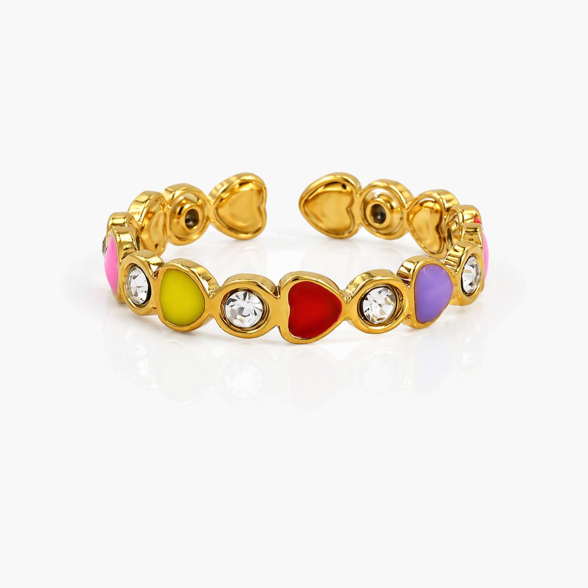 Cute Flower and Heart Open Ring
