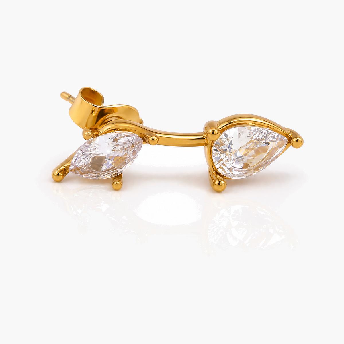 Dainty Double Marquise Stud Earrings