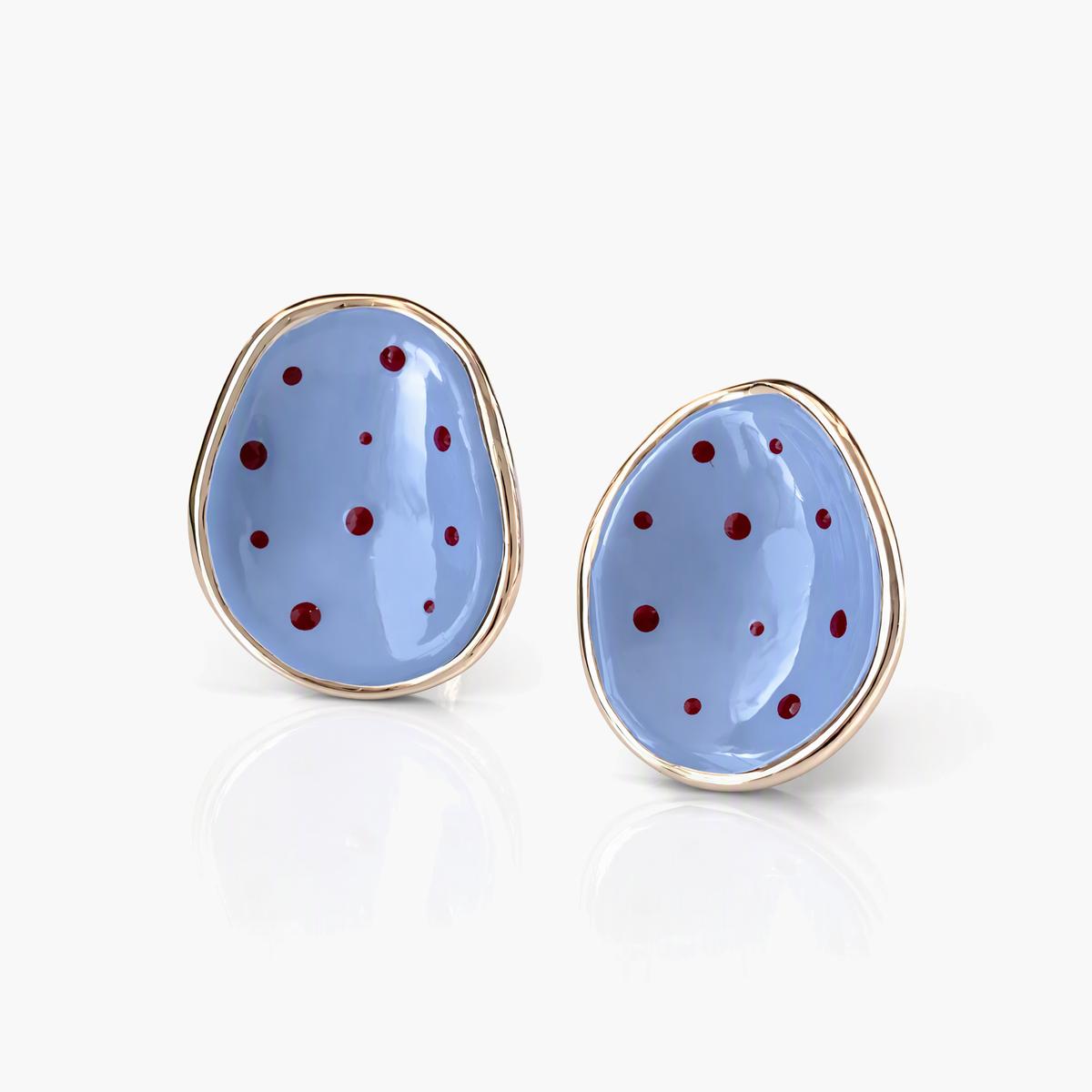 Cute Polka Dot Oval Stud Earrings